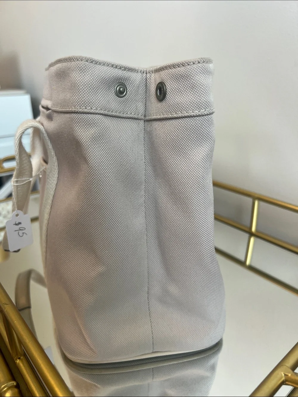 Loewe Canvas Logo Patch with Plum Monogram Interior Lining